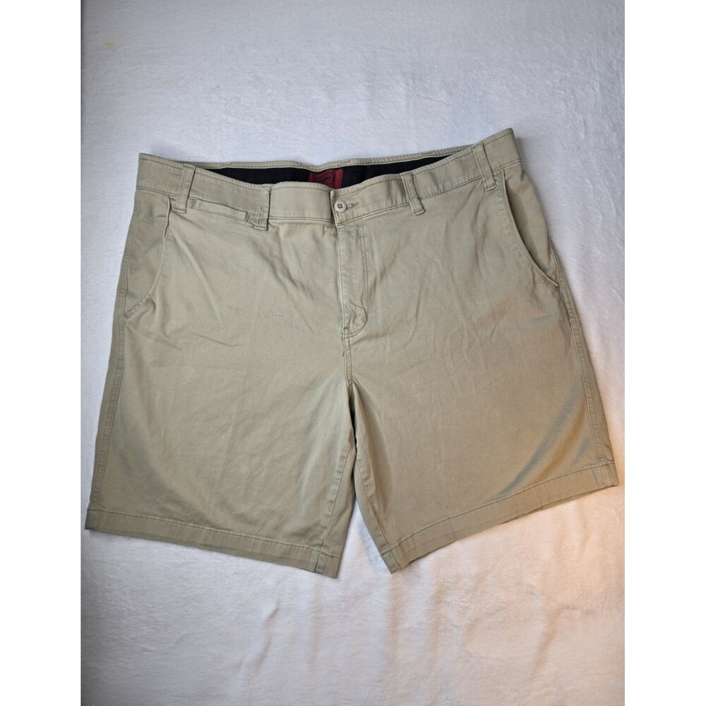 The Foundry Supply Co. Young Mens Flat Front Khaki Waistband Chino Shorts 46